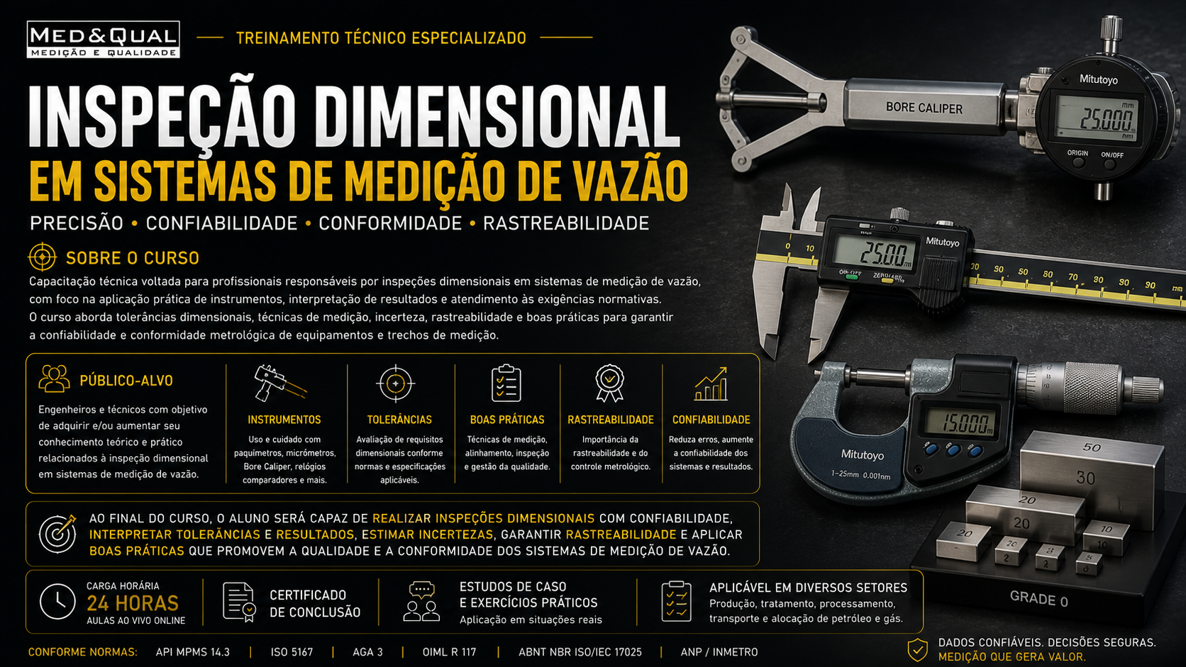 Treinamento Inspeção Dimensional em Sistemas de Medição de Vazão